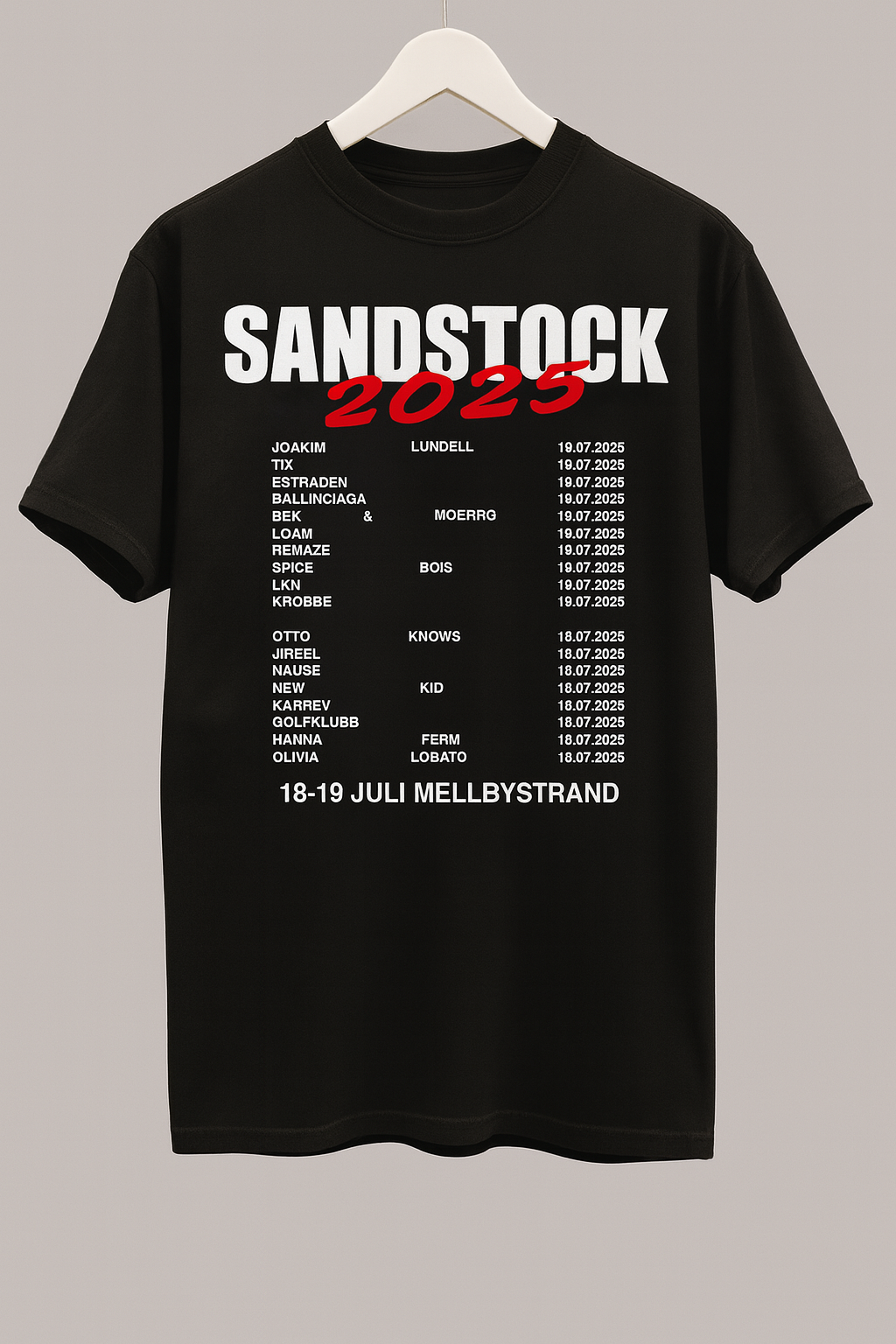 SandStock Line-up T-shirt